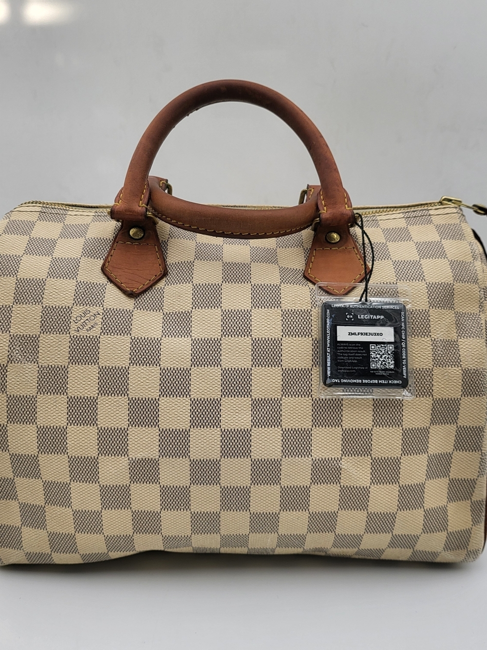 Louis Vuitton Damier Azur Speedy 30 Satchel, Authentic W/COA....